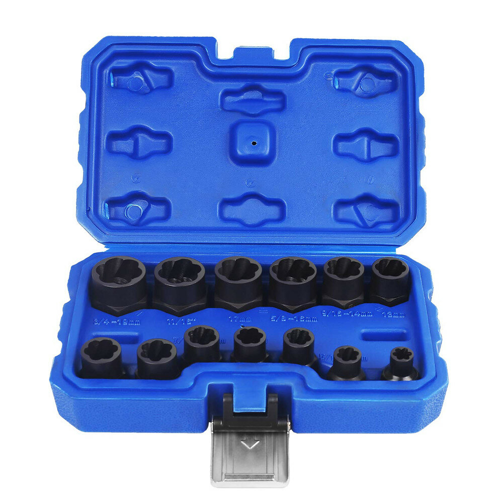 13 pcs Impact Beschadigd Bout Moer Schroef Remover Extractor Socket Tool Kit Removal Set Bout Moer S