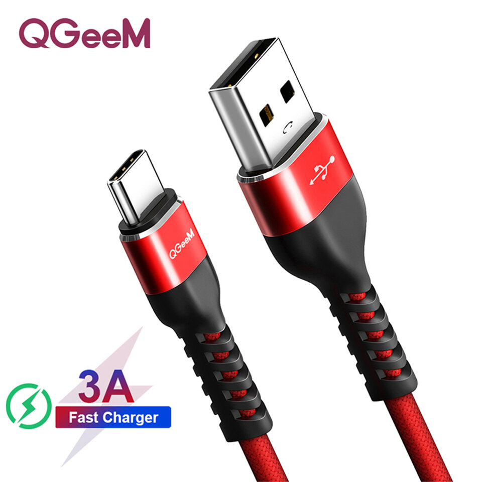 QGEEM USB Type C Datakabel USB-C Mobiele Telefoon Snel Opladen Draad Koord Voor Huawei P30 P40 Pro M
