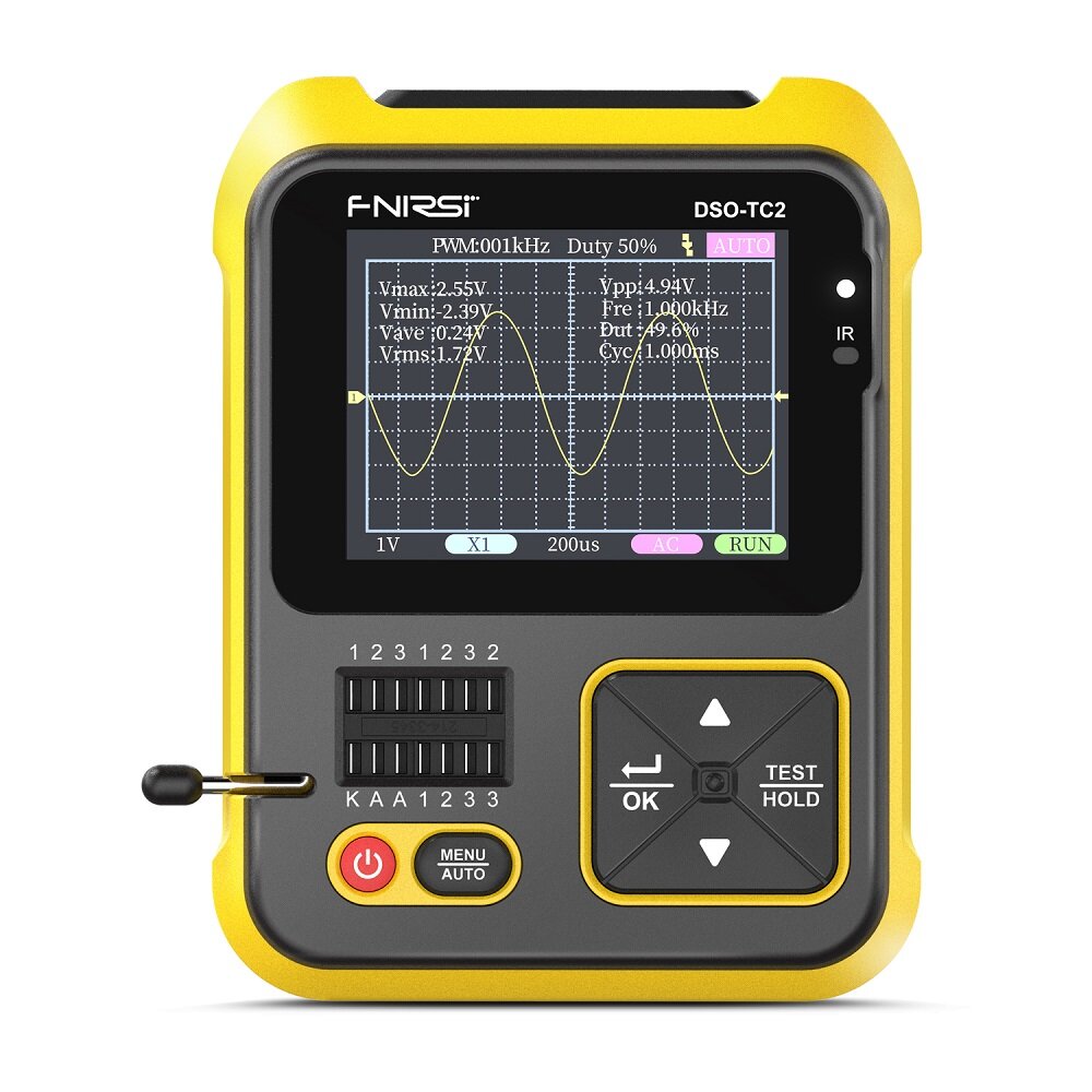 FNIRSI DSO-TC2 Handheld Digital Oscilloscope LCR Meter Graphic Display Transistor Tester 2.4-inch TF