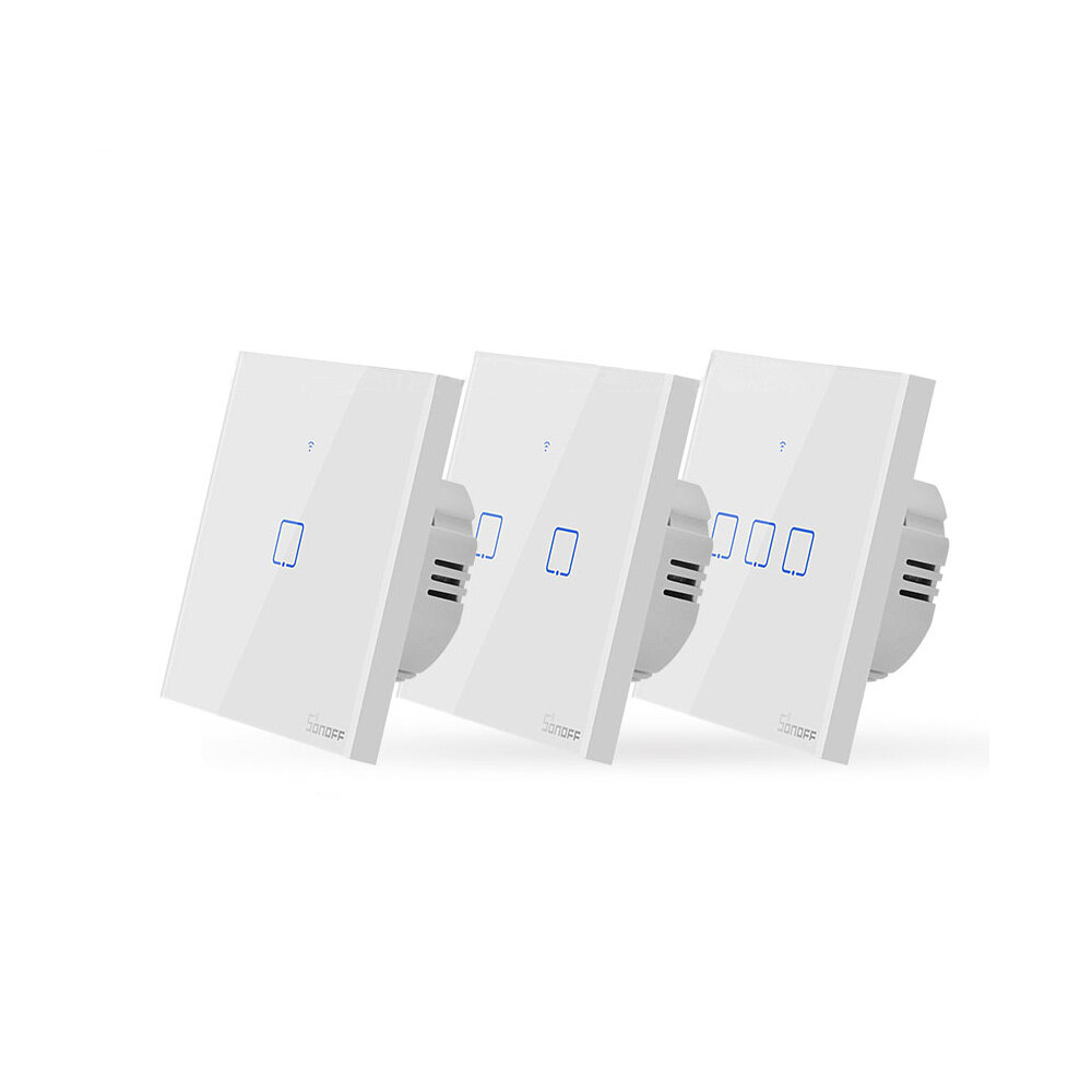 SONOFF® T0 EU/US/UK AC 100-240V 1/2/3 Gang TX Series WIFI Wall Switch Smart Wall Touch Light Switch For Smart Home Work With Alexa Google Home