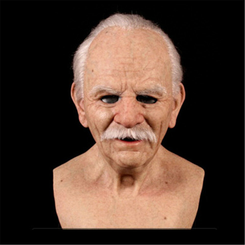 Christmas Cosplay Rubber Old Man Mask Realistic Scary Latex Mask Horror Headgear Cosplay Props for A