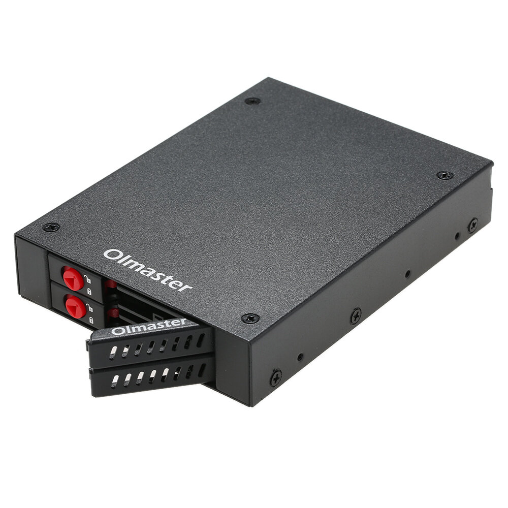 OImaster Hard Drive Enclosure 2.5'' SATA HDD SSD Dock 2 Drive Bays Mobile Rack with Key Lock Support Hot Swap