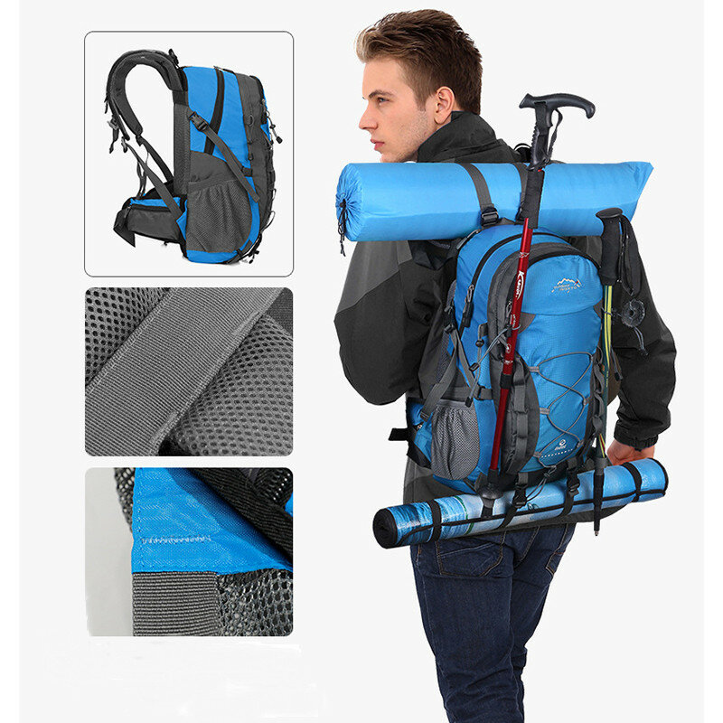 Inoxto 40L Μεγάλης Χωρητικότητας Υπαίθριος Ελαφρύς Σχεδιασμός Αδιάβροχης Τσάντας για Ταξίδια, Ορειβασία, Πεζοπορία