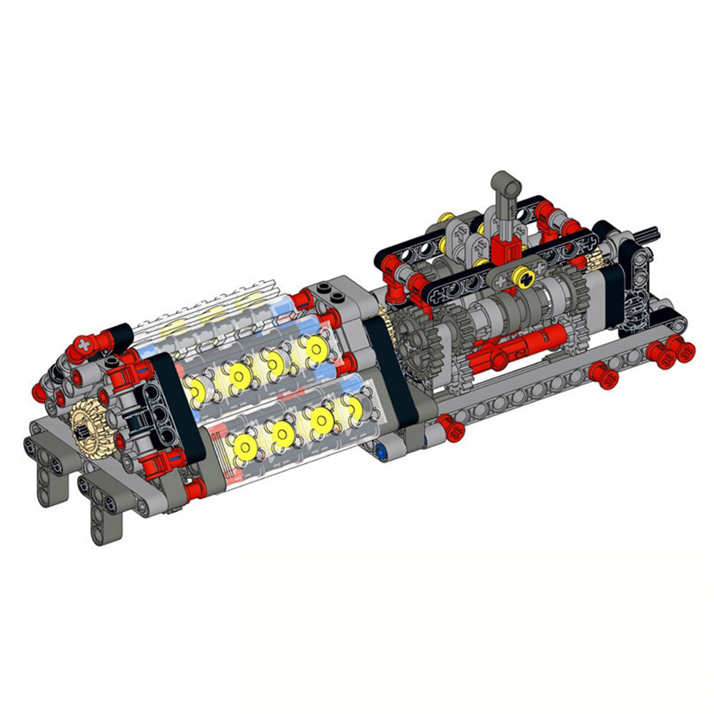 

Mechanical Group V16 Cylinder Engine matched 6 Speed Gearbox MOC Building Bricks Parts Pack Blocks Model DIY Education T