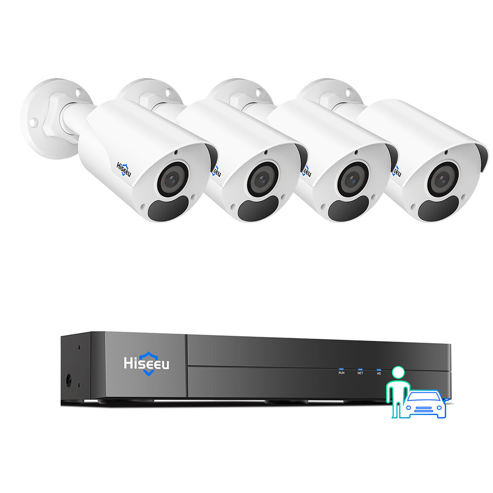 best price,hiseeu,4ch,8mp,outdoor,poe,wired,cctv,kit,discount
