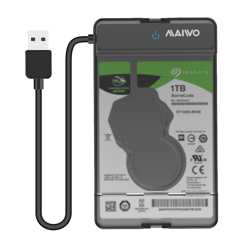 MAIWO K105 2.5 ” USB 3.0 ハードドライブエンクロージャー SATA ソリッドステートドライブケースツール無料 9.5mm 未満の SSD HDD