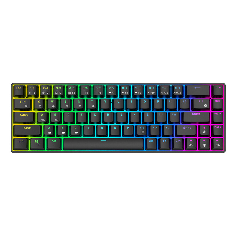 Royal Kludge RK68/RK855 Mechanical Keyboard 68 Keys TTC Switch Hot  Swappable Dual Mode Wireless bluetooth 5.1 Type-C Wired RGB Backlit RK68  Gaming 