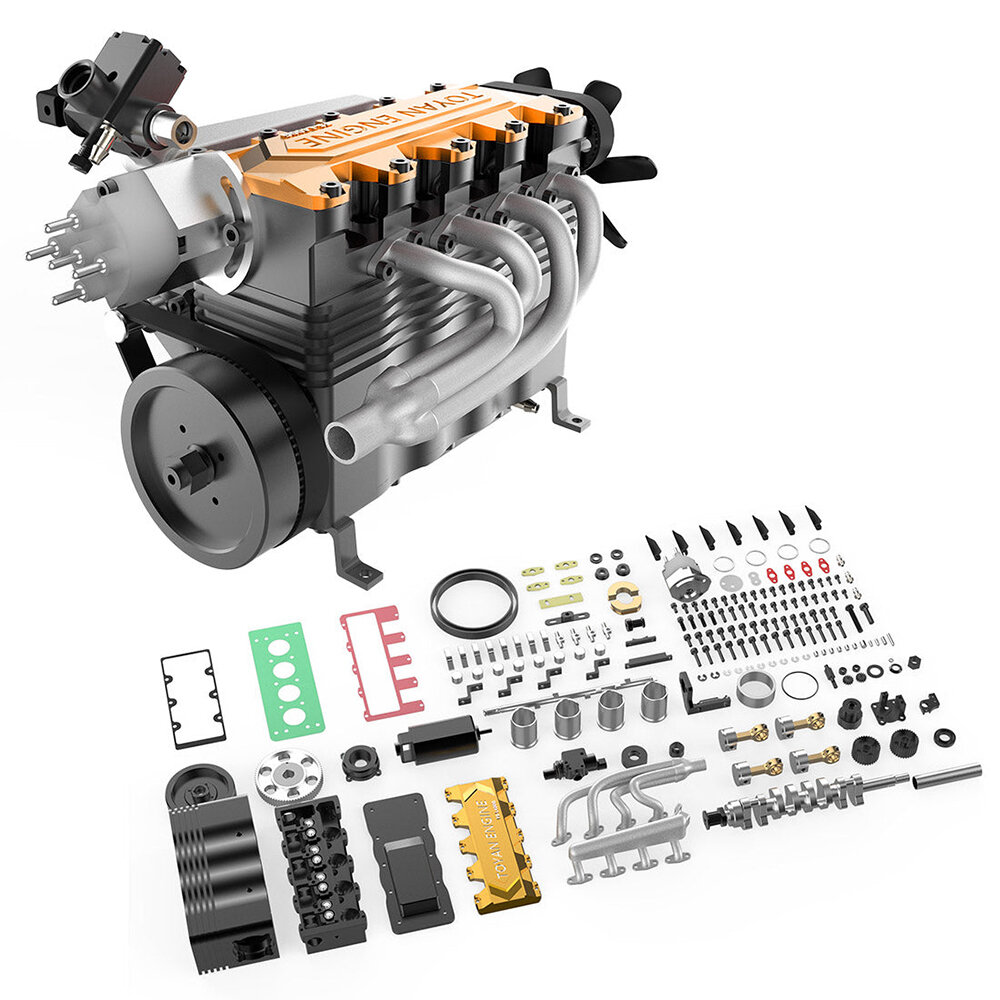 

TOYAN FS-L400 14cc Inline 4 Cylinder 4 Stroke Water-Cooled Assembly Gas Engine Model for RC Model Car Ship Airplane Vehi