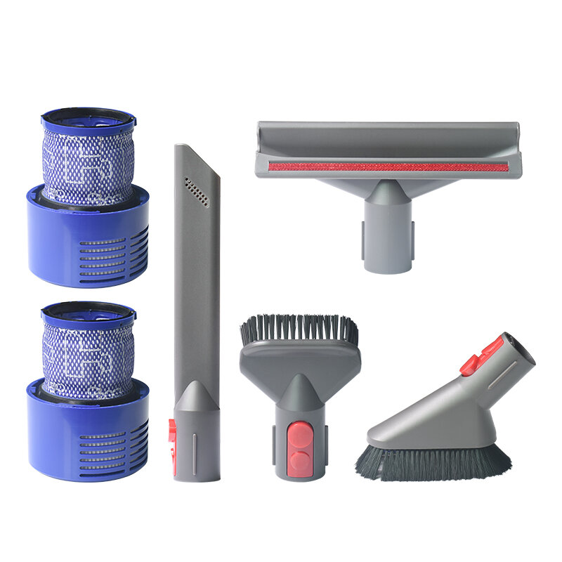

6pcs Replacements for Dyson V7 V8 V10 Vacuum Cleaner Parts Accessories Brush Heads*4 Filters*2 [Non-Original]