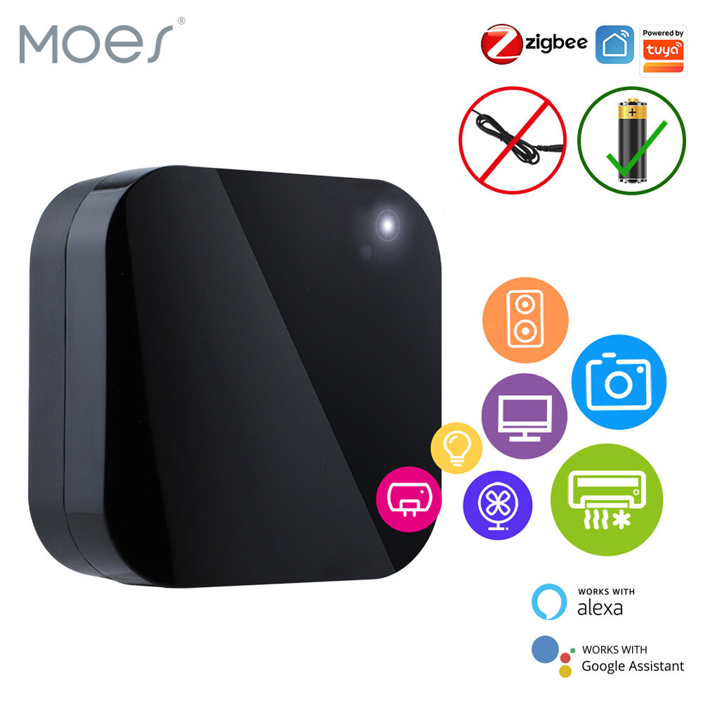 MoesHouse Tuya Smart IR ZIGBE Controller Universal Infrared Control work with Wired ZIGBE Gateway Support for Alexa Goog