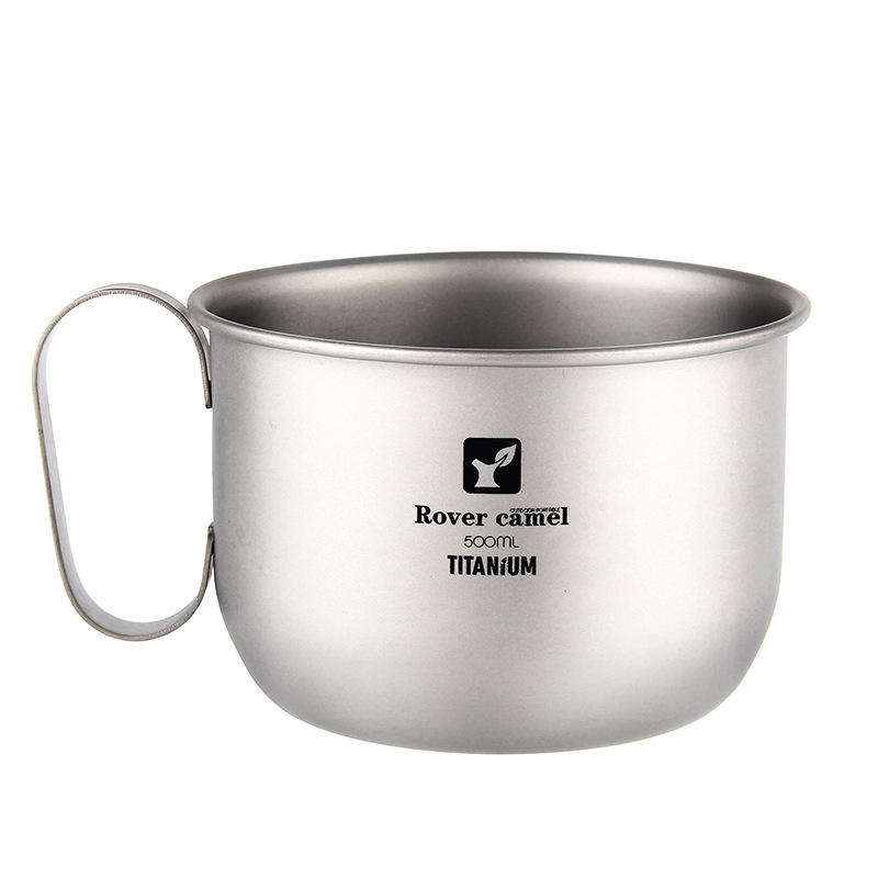 100% titanio 500 ml al aire libre cámping taza de agua de picnic taza ultraligera portátil Té taza cámping utensilios de cocina