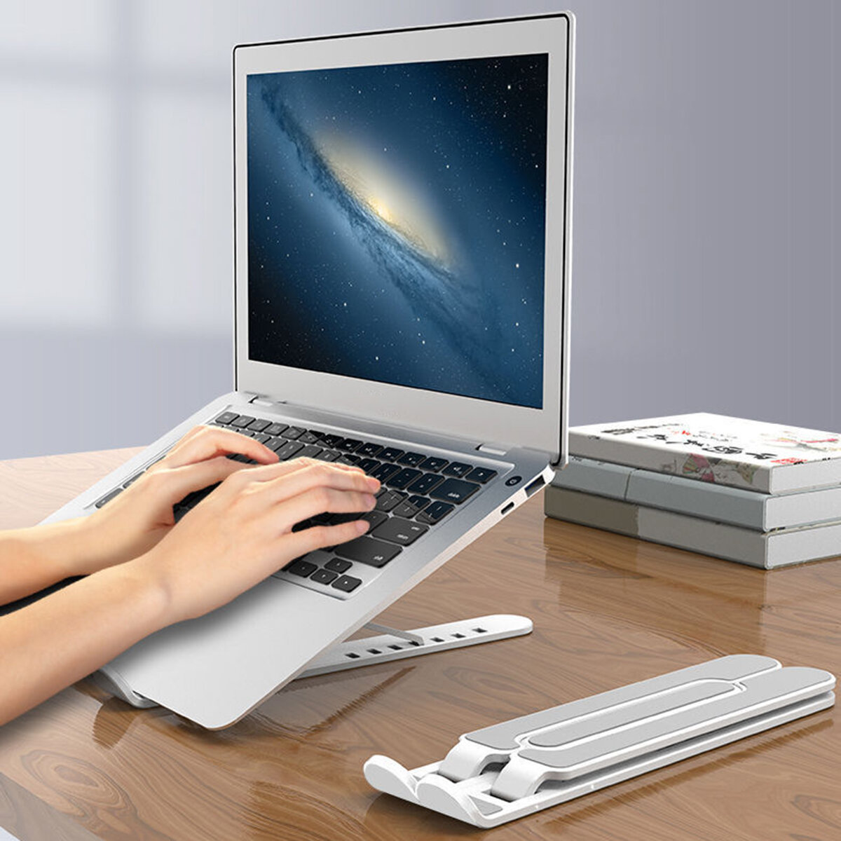 Universele opvouwbare 6-versnellingen in hoogte verstelbare warmteafvoer ABS Macbook desktop Stand H