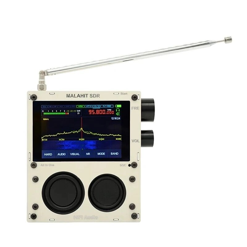 V1.10B 50KHz - 2GHZ Malachiet SDR Radio Malahit DSP SDR Ontvanger AM/SSB/NFM/WFM+Speaker + Batterij 