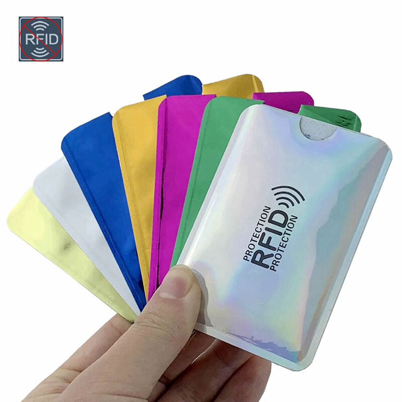 10pcs Anti Rfid Wallet Blocking Reader Lock Bank Protector Card Holder Id Bank Card Case Protection 