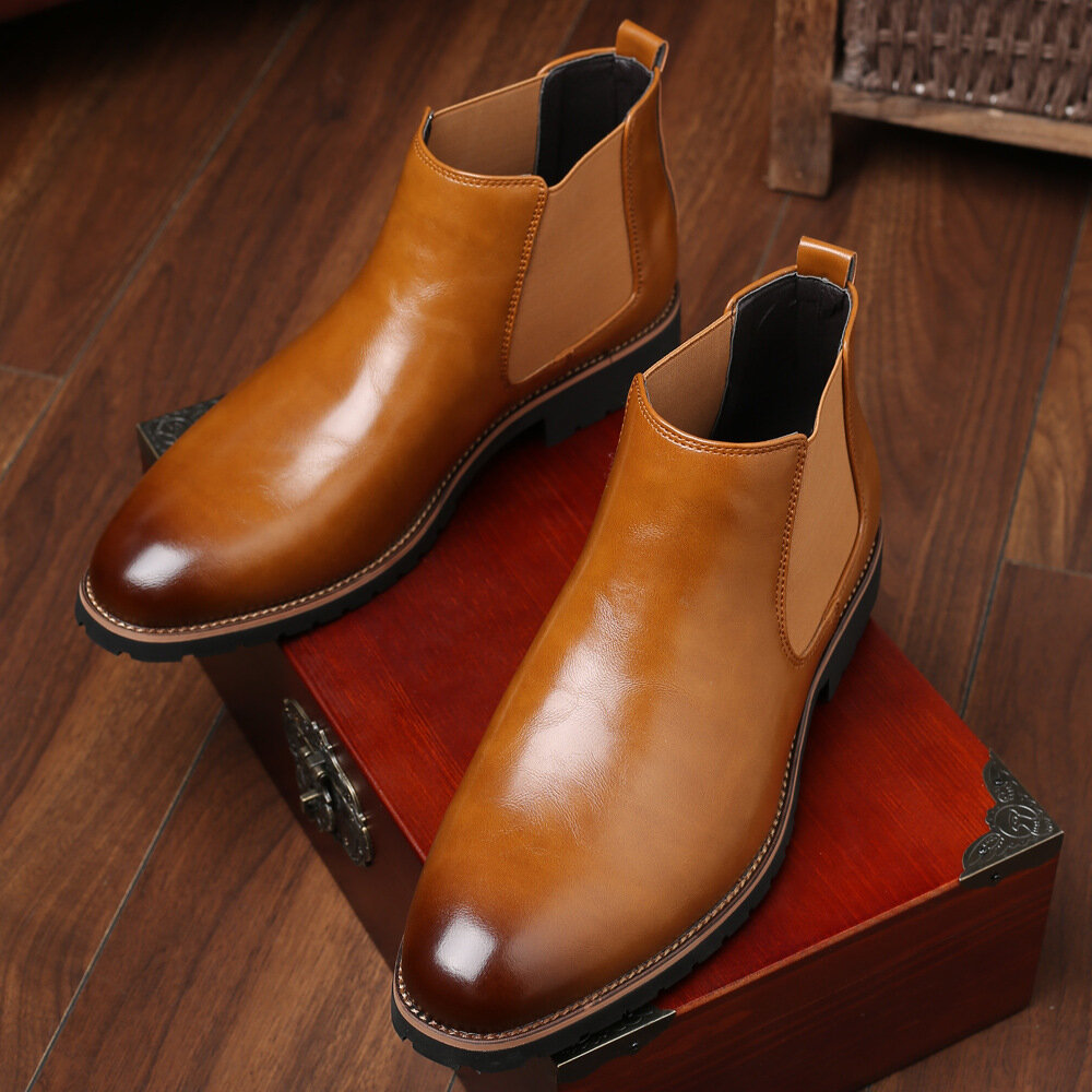 Men Soft Sole Slip Resistant Elastic Band Casual Chelsea Boots Martin Boots