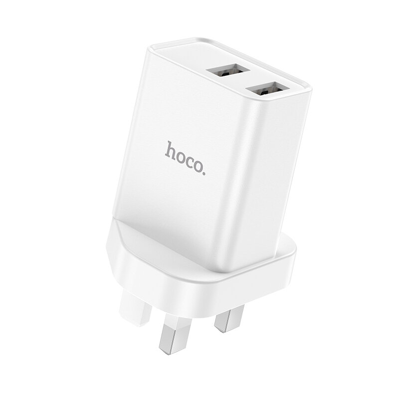 

HOCO NK4 2-Port Dual USB Charger Fast Charging Wall Charger Adapter UK Plug For iPhone 13 Pro Max 13 Mini For DOOGEE S88