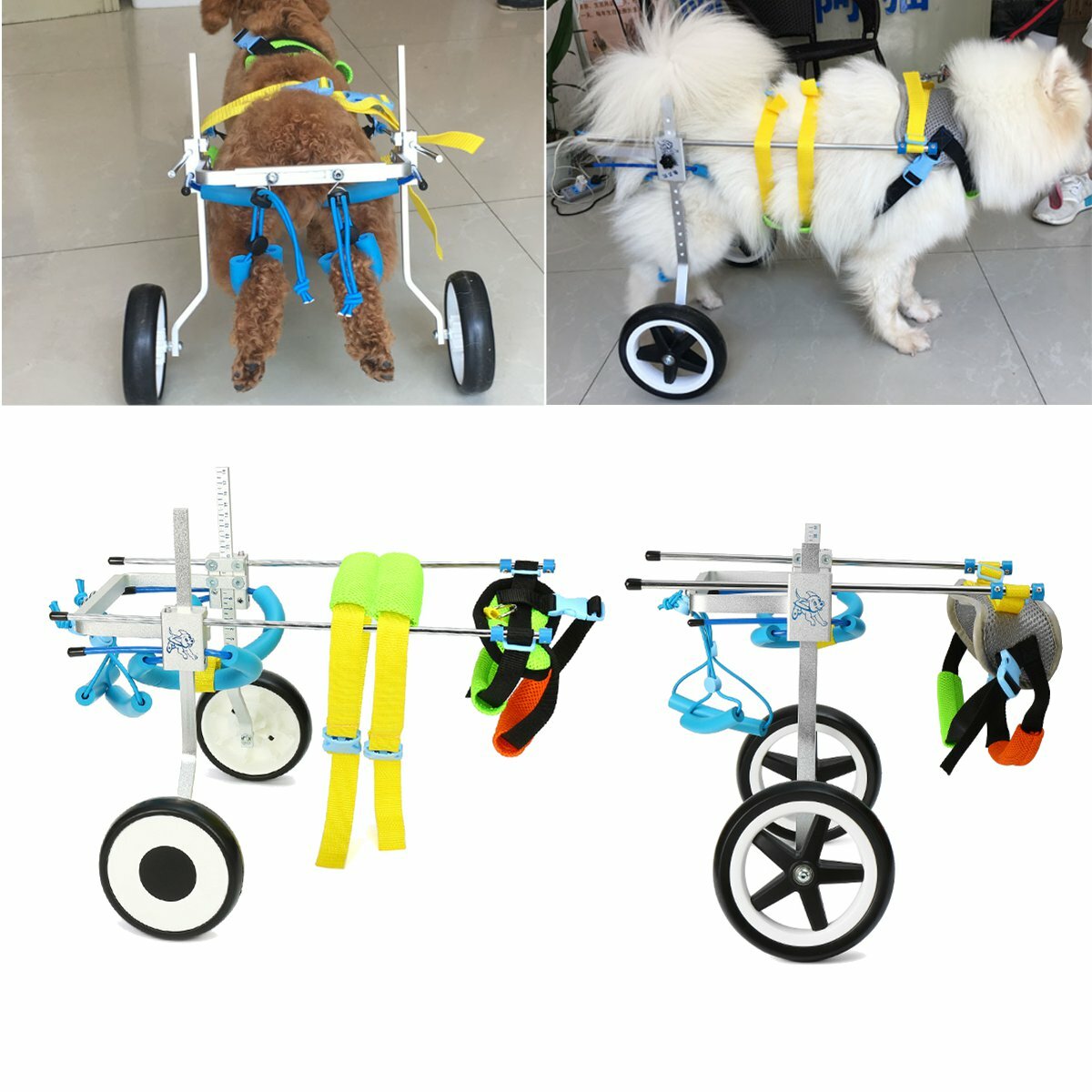 

Pet Собака Кресло-коляска для инвалидов, маленькое Кот Складное кресло для бега на скутере, тележка для щенков с паралич
