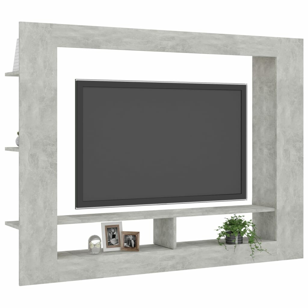 

TV Cabinet Concrete Gray 59.8"x8.7"x44.5" Chipboard