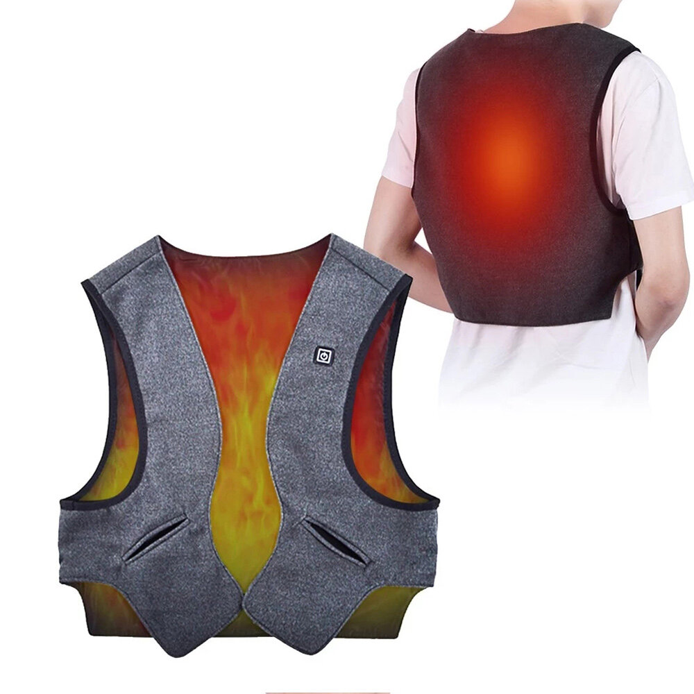 60?C Electric Heated Warm Waistcoat 3-levels Quick Heating Washable Far Infrared Heating Vest Outdoo