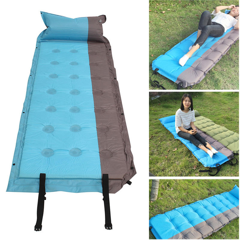 Self Inflável à prova de humidade Cama de ar de almofada Outdoor Camping Hiking Picnic Sleeping Mat