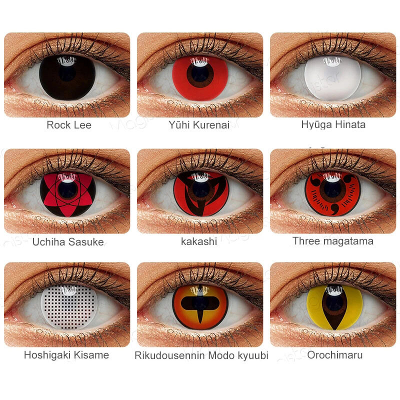 

Mislens 2 шт. / Пара косплей аниме глаза линзы Шаринган контактные линзы для глаз Учиха Саске Хатаке Какаши цветные линз