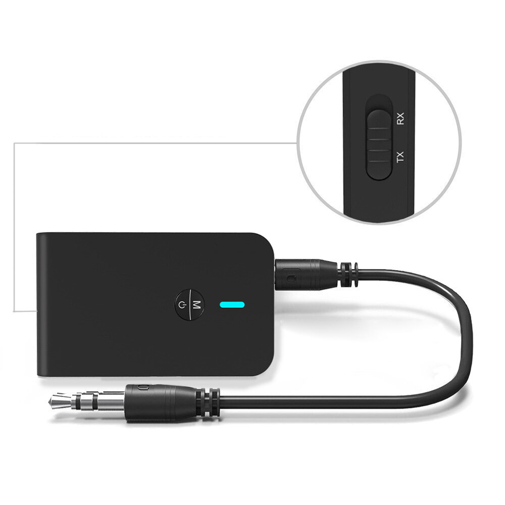 

Bakeey 2 In 1 bluetooth V5.0 Audio Transmitter Receiver 3.5mm Aux Wireless Audio Adapter For TV PC Speaker Home Sound Sy