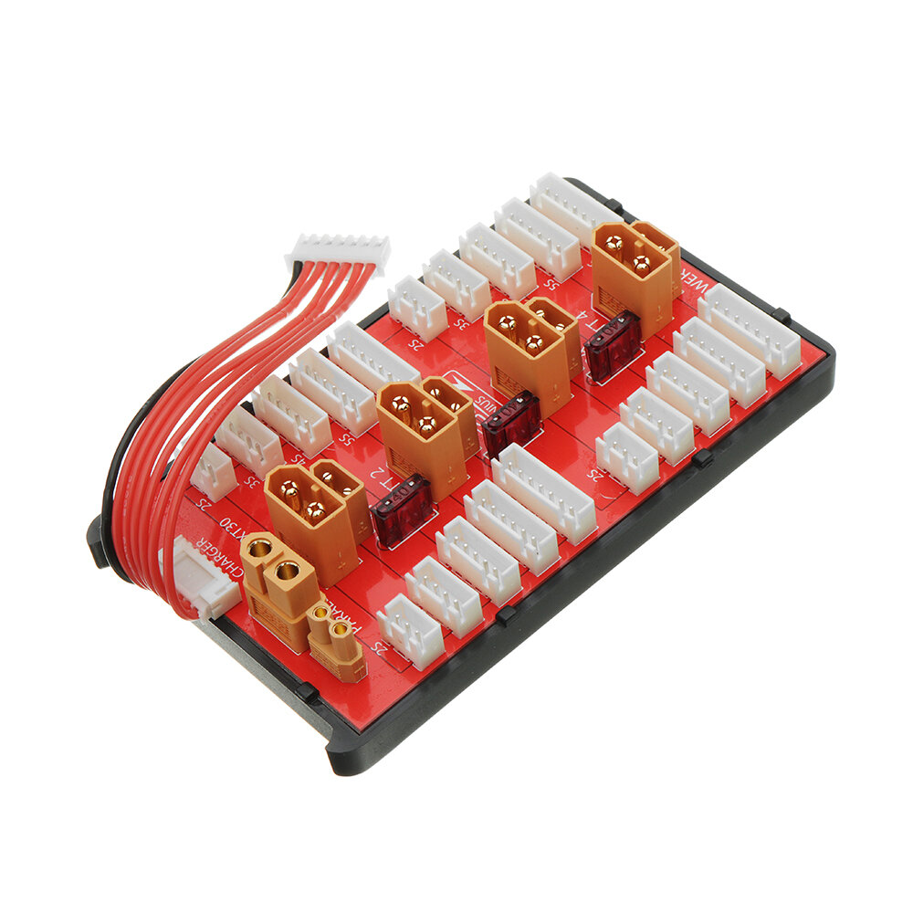 2 IN 1 PG parallelle laadplaat XT30 XT60 plug ondersteunt 4-pack 2-8S Lipo-batterij