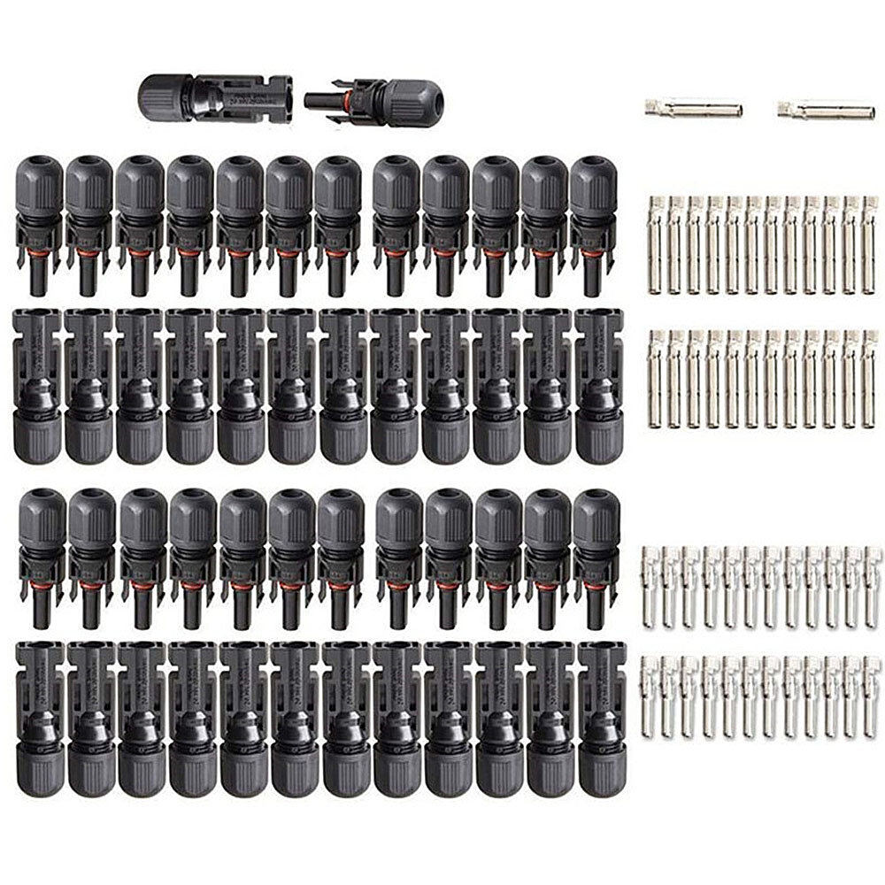 50PCS Solar Connector Male to Female Solar Plug Connector for Solar Panels and Photovoltaic Systems
