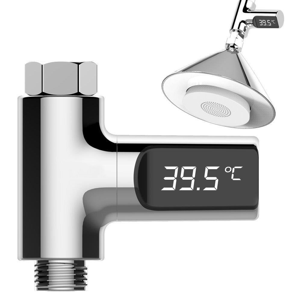 LW-101 LED-display Home Waterdouche Thermometer Flow Zelfopwekkende elektriciteit Watertemperatuurme