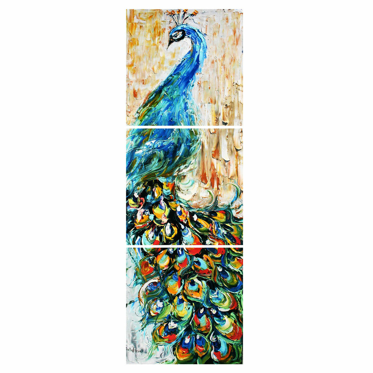 

3Pcs/set HD Peacock Wall Decorative Paintings Canvas Print Art Pictures Frameless Wall Hanging Decorations for Home Offi