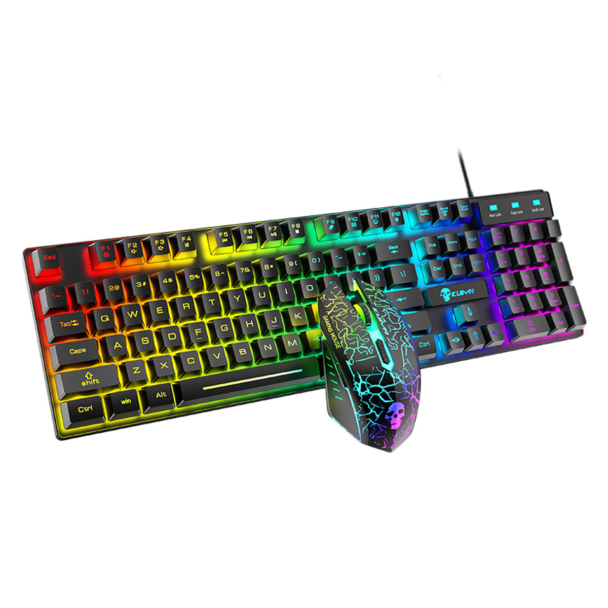 T6 104 Keys Gaming Keyboard USB Wired RGB Luminous Backlight Mechanical Feel Keyboard for Computer P