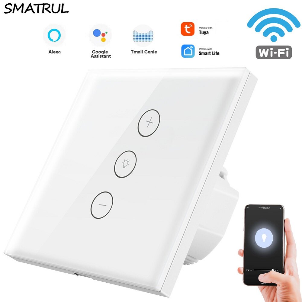 SMATRUL Tuya Smart Life WiFi Touch Dimmer Switch Light APP EU/USWireless Timer Remote Control with Alexa Google Home