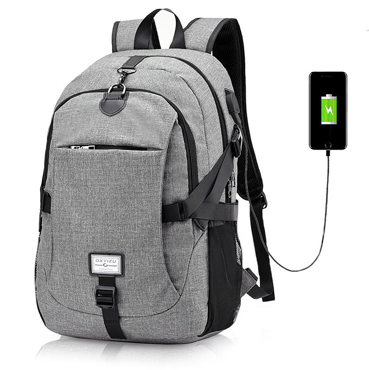 IPRee®49x32x16cmキャンバス盗難防止トラベルバックパック（USB充電ポート付き）ポータブル充電式バッグ