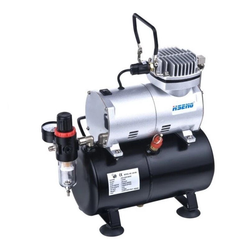 220V 50HZ AC 20-23L/MIN 1/6HP Mini Elektrische Zuiger Compressor Pomp Airbrush Compressor met 3L Tan