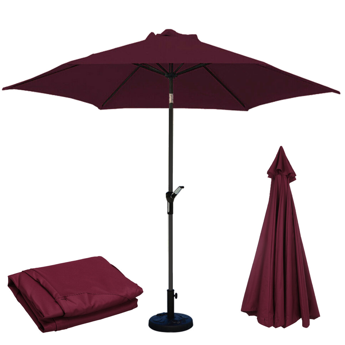 3m 6 Arm Parasol Canopy Cover Waterproof Awning Sun Shade Shelter Replacement Cloth Outdoor Garden Patio