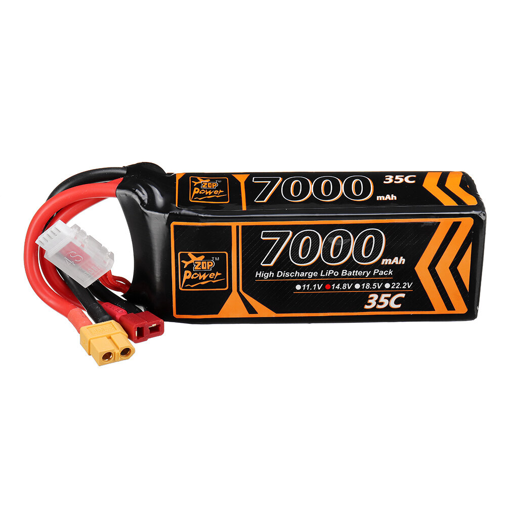 ZOP Power 14.8V 7000mAh 35C 4S Lipo-batterij T Deans XT60-stekker voor RC-auto