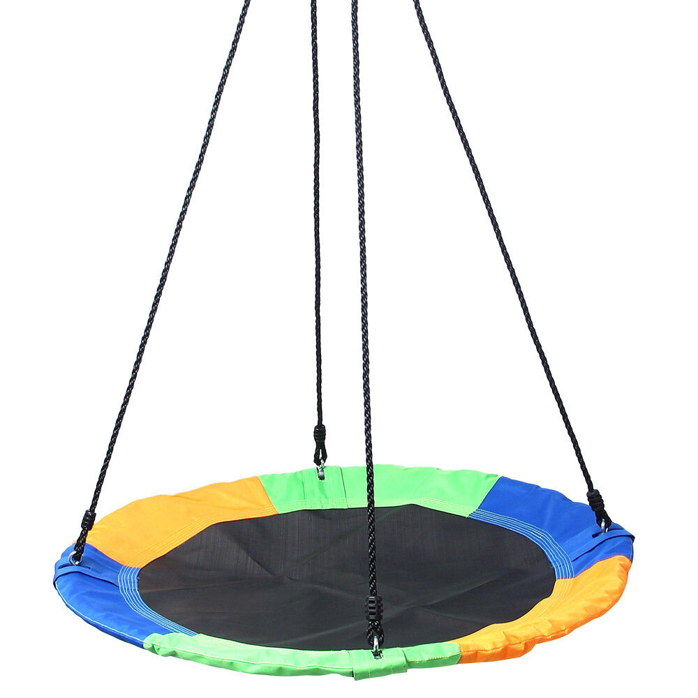 IPRee® 40 Inch Saucer Tree Swing, Large Rope Swing with Children Swing Platform Bonus Carabiner for Hanging Rope Outdoor