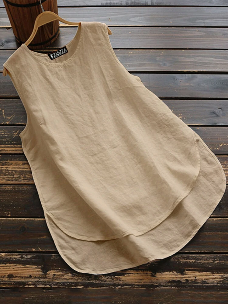 Sleeveless summer tank tops irregular camisole blouse cami for women