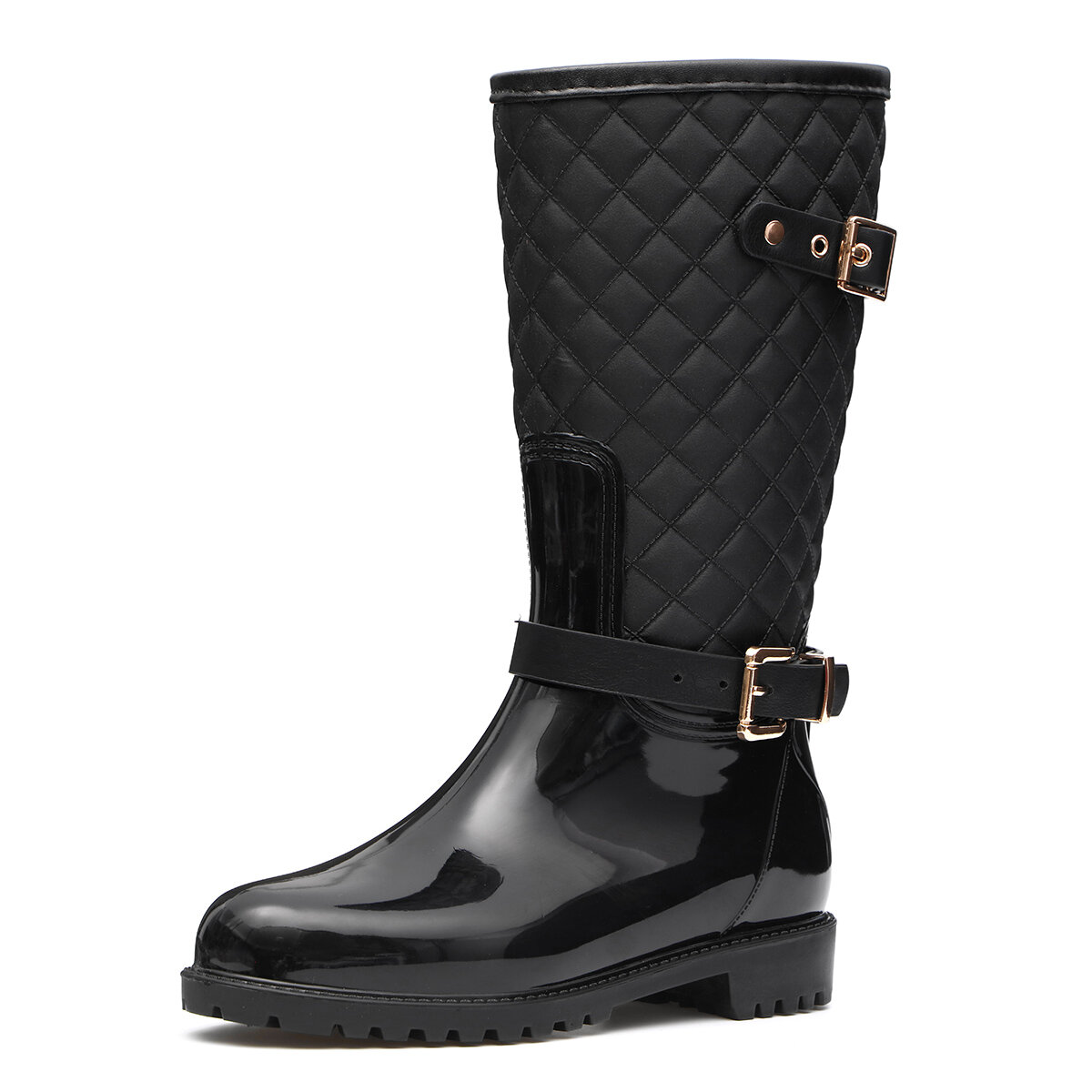 Στα 17.95 € από αποθήκη Κίνας | Women’s Comfortable Waterproof Slip-On Mid-Calf Flat Non-Slip Rain Boots