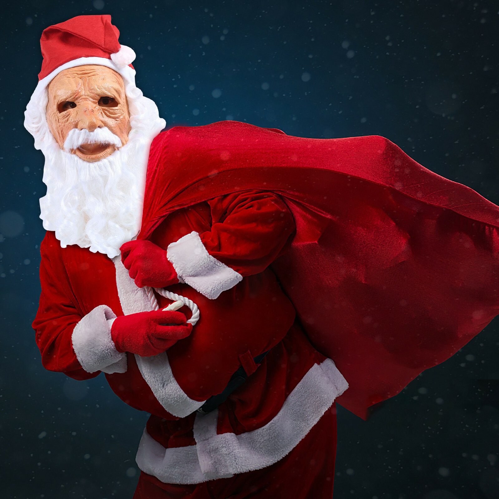 

Christmas Santa Claus Latex Mask Outdoor Ornamen Cute Santa Claus Costume Masquerade Wig Beard Dress up Xmas Party