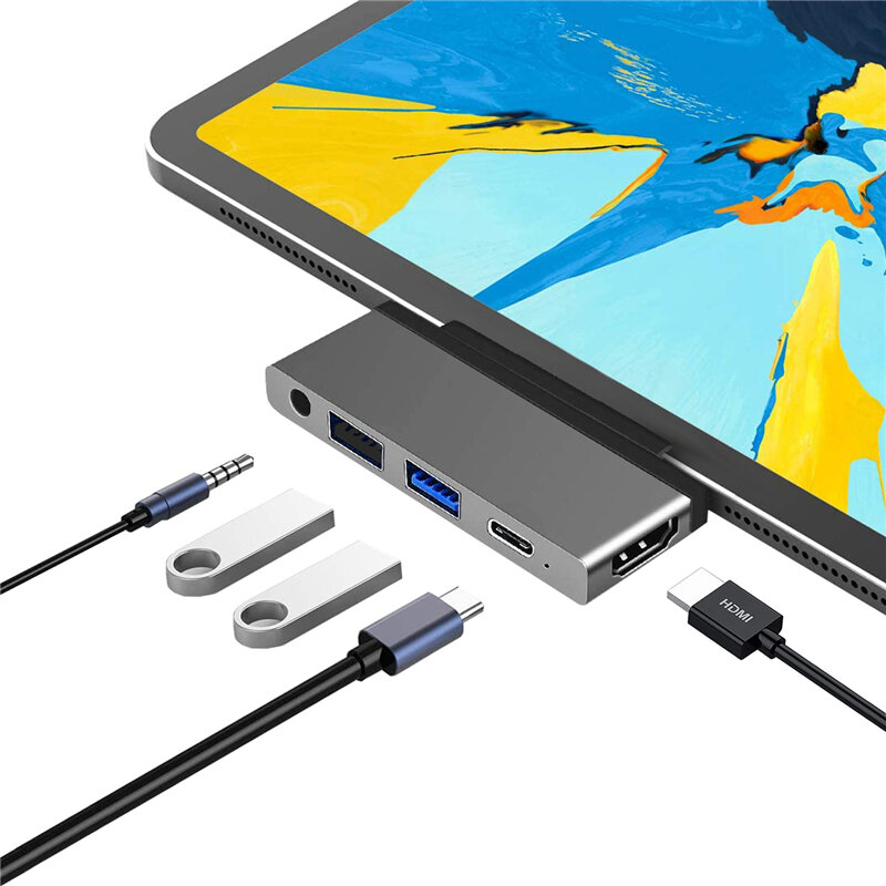 

Bakeey 5-in-1 USB-C HUB Docking Station Adapter With 4K@30Hz HDMI / PD 60W Power Delivery / USB3.0 5Gbps Data Transmissi