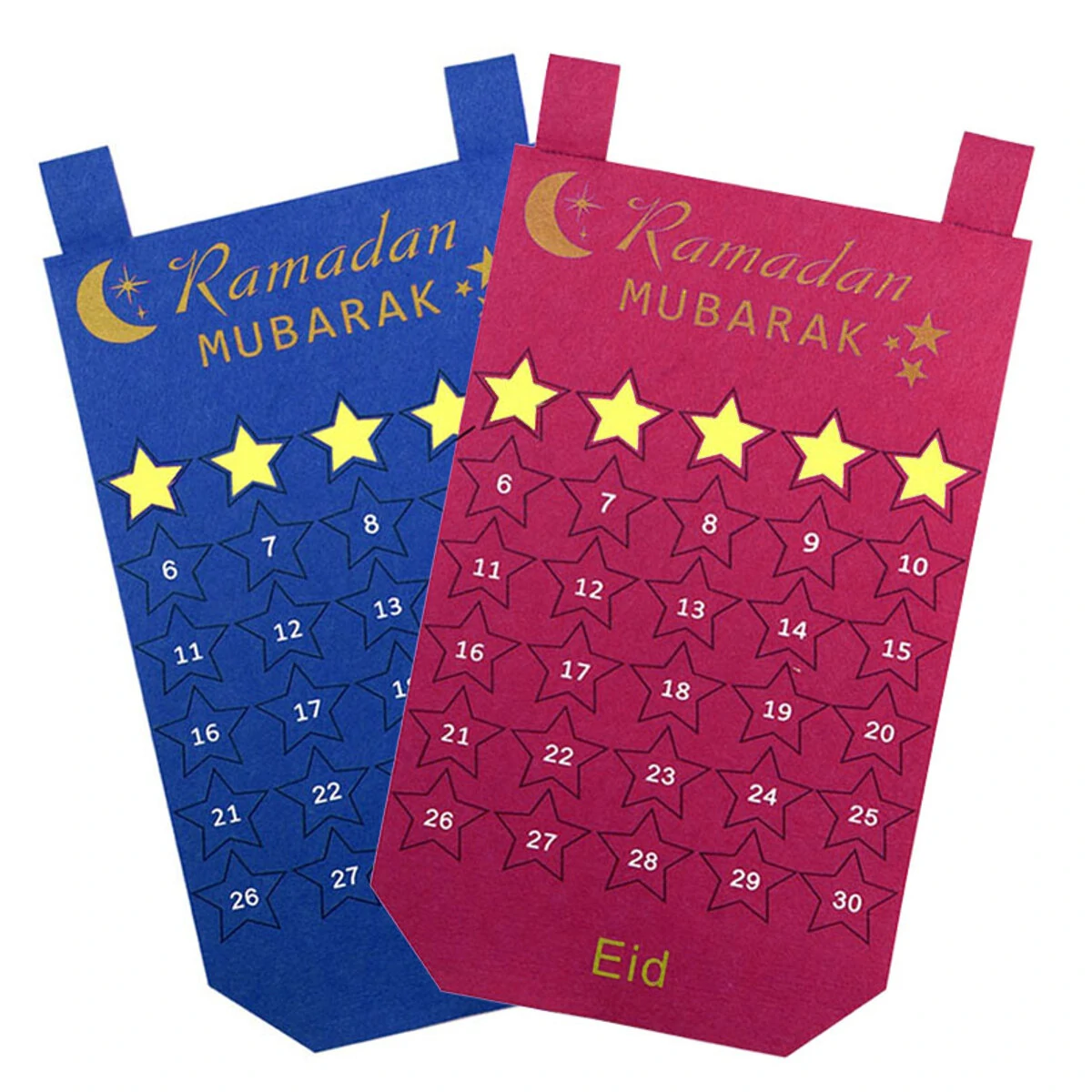 Ramadan felt hanging countdown calendar felt advent 30 days calendar home office decor for kids gifts party supplies