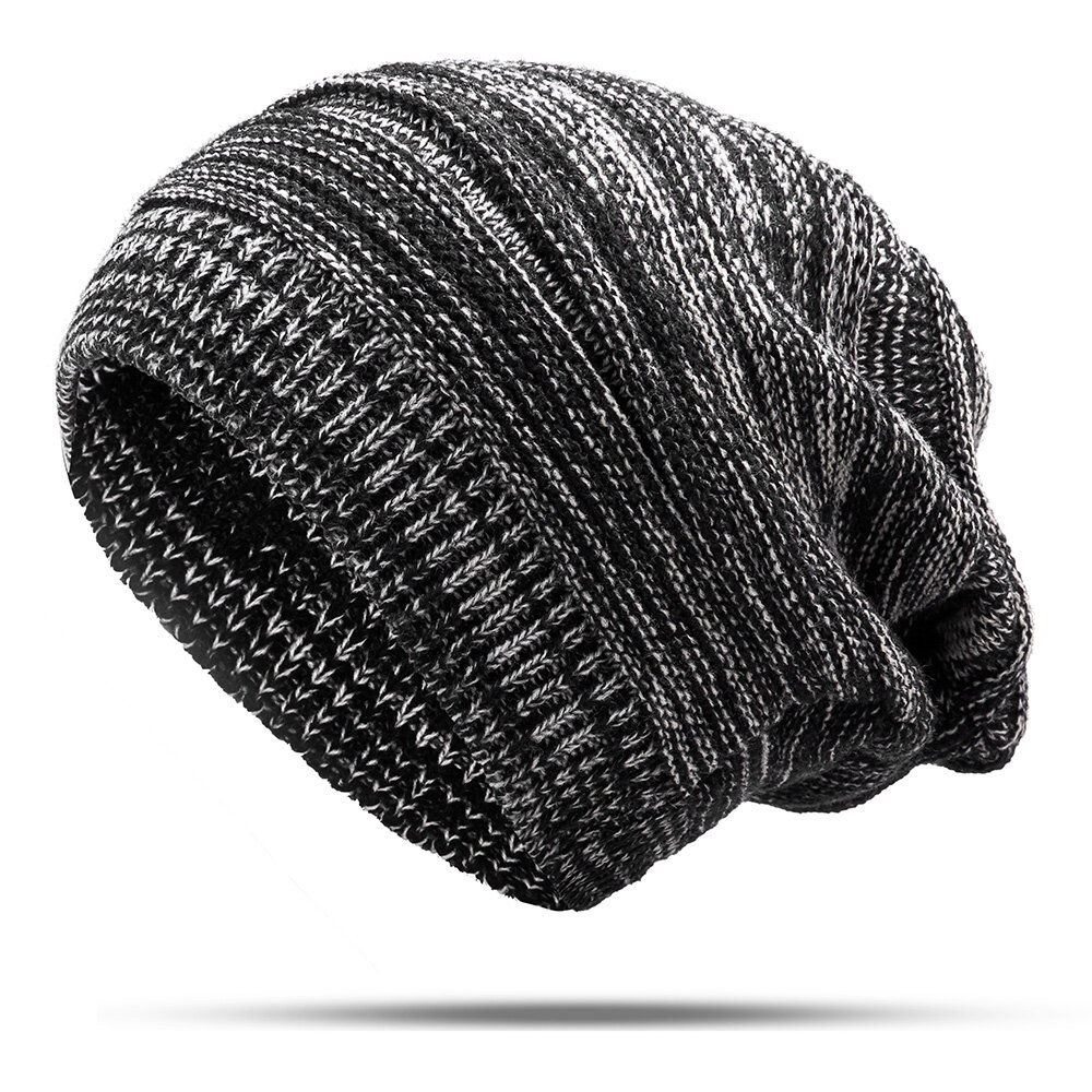 Fashion Winter Warm Knit Hat Outdoor Plus Size Plus Velvet Earmuffs Beanie Cap for Men Women