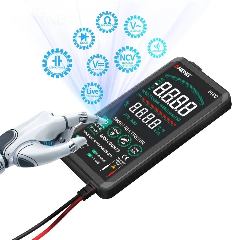 Đồng hồ vạn năng kỹ thuật số ANENG 618C Smart Touch DC Analog Bar True RMS Auto Tester Tụ điện chuyên nghiệp Máy đo NCV COD Phản hồi khách hàng 3