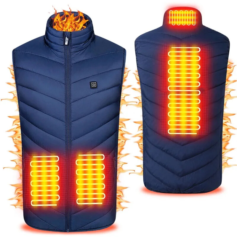 TENGOO HV-04B Unisex 4 Places Heating Vest 3-Gears Heated Jackets USB Electric Thermal Clothing Winter Warm Vest Outdoor Heat Coat Clothing
