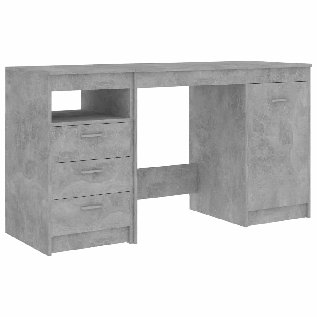 Home Office Computer Desk Study Writing Desk with 3 Drawers Industrial Morden Laptop Concrete Gray 55.1″x19.7″x29.9″