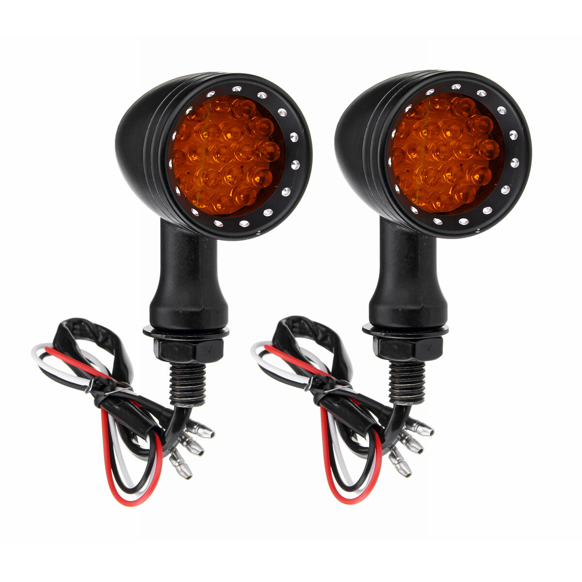 2X Motorcycle 20LED Amber Light Turn Signal Bullet Indicator Blinker Lamp 12V US