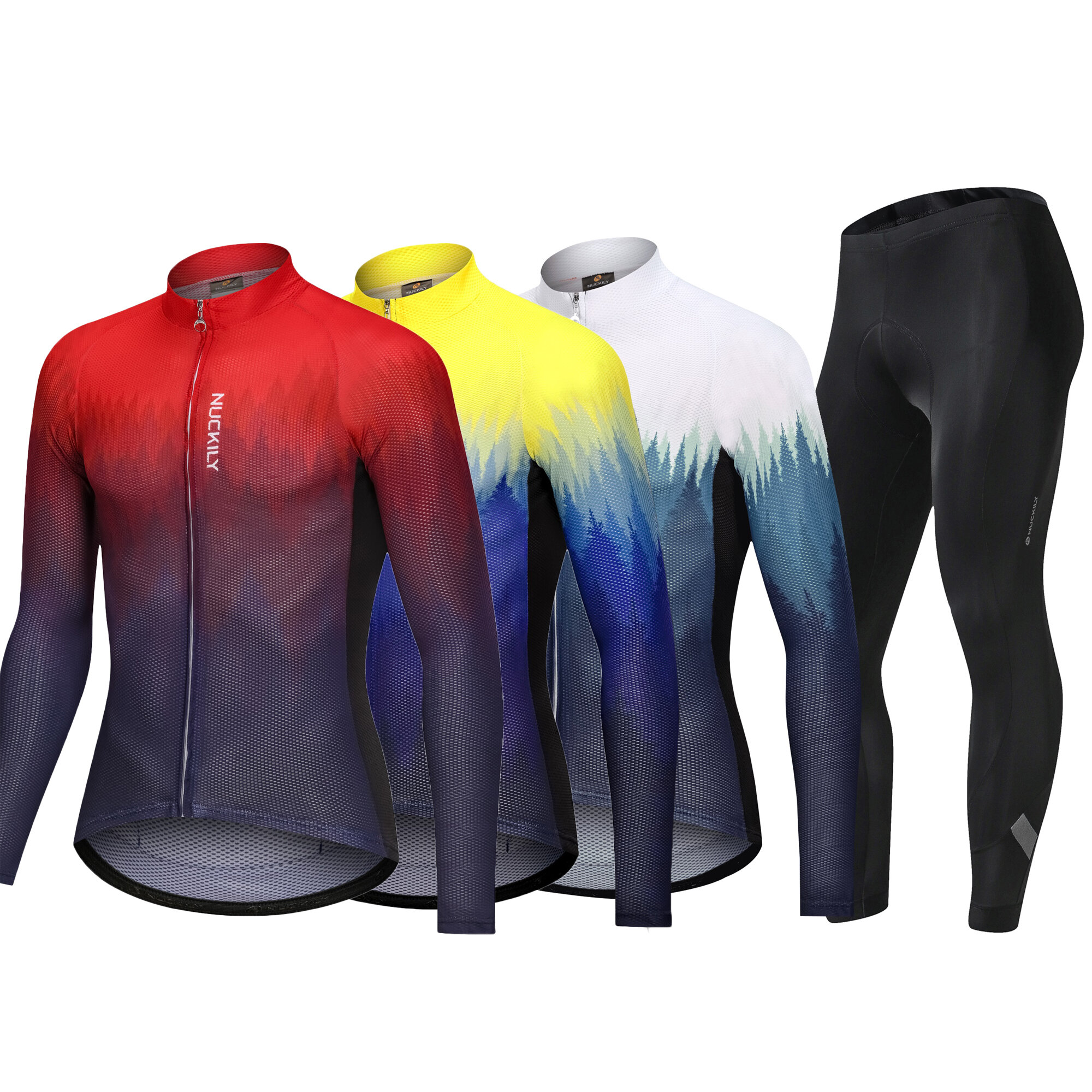 NUCKILY Мужской комплект Профессиональная велосипедная одежда с дышащей подкладкой Гель Градиентный цвет Женское Одежда для шоссейного вело