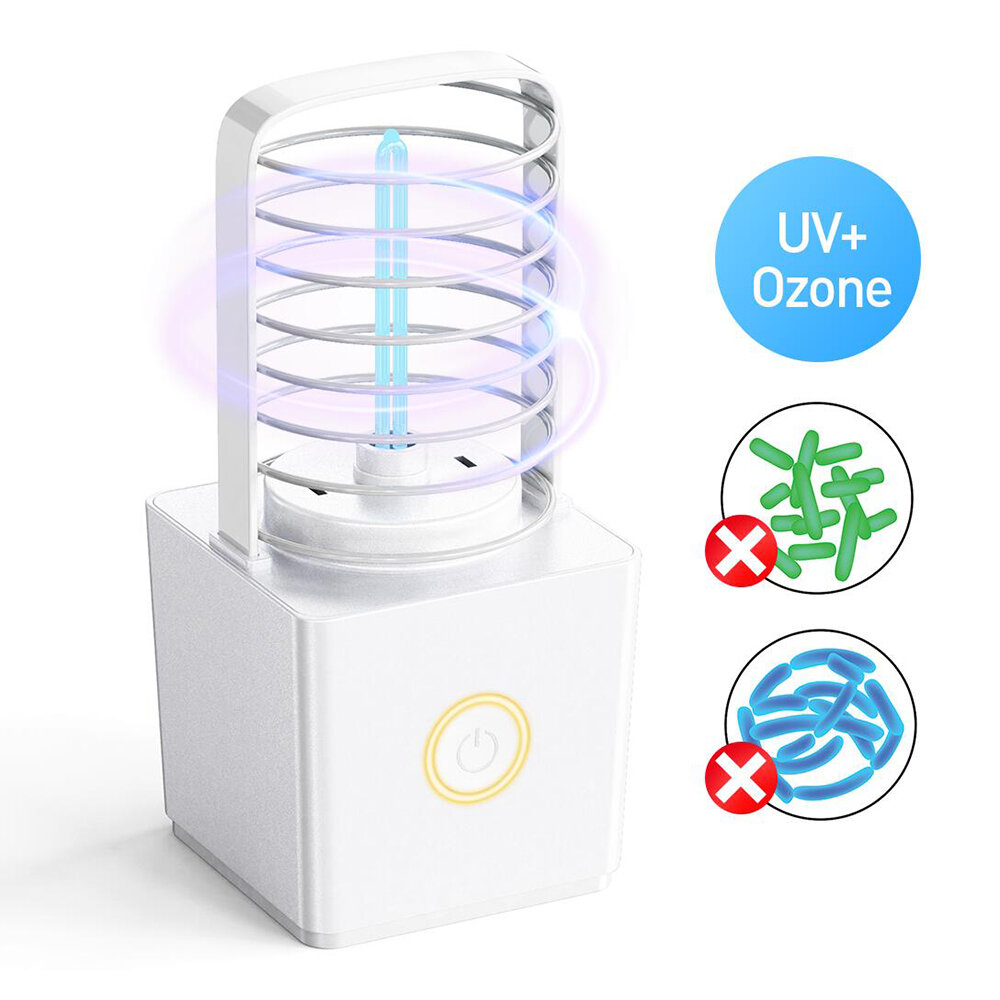 ZW03 المحمولة UV مصباح مبيد للجراثيم بالأوزون تعقيم مزدوج ضوء لاسلكي USB شحن 20㎡ معقم منطقة ضوء مصباح للسيارة غرفة الطفل