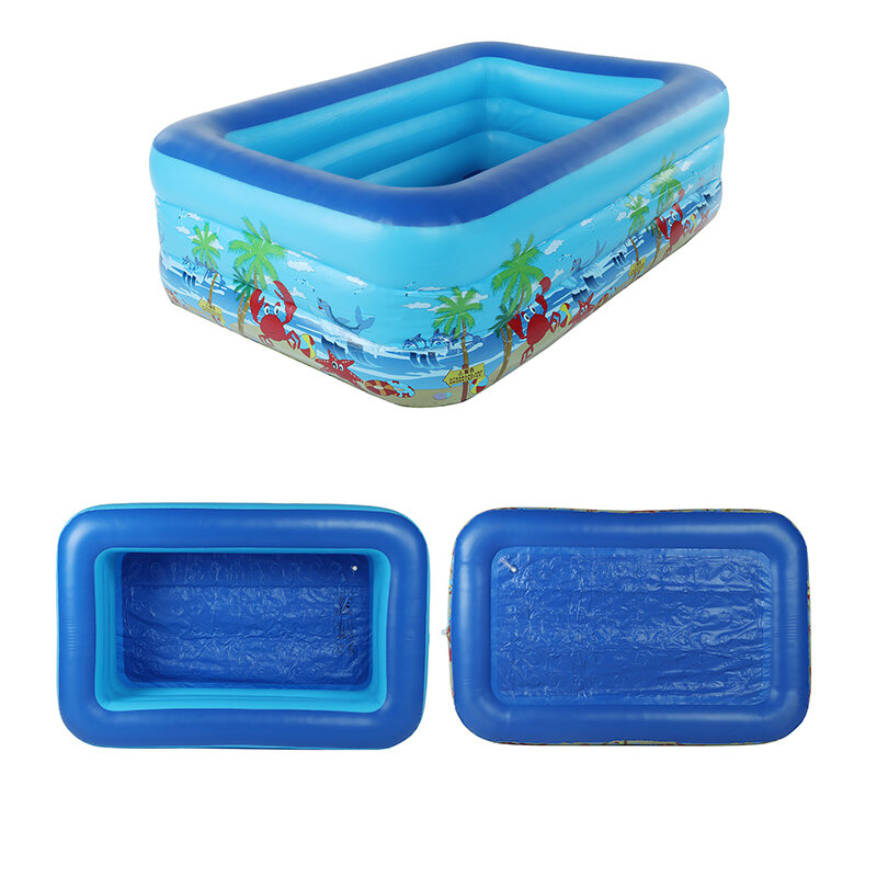 PVC Inflatable Swimming Pool Children Adult Square Bathing Tub Outdoor Garden Home